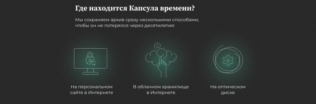 Капсула времени сохраняется в распределенном виде - на трех различных носителях